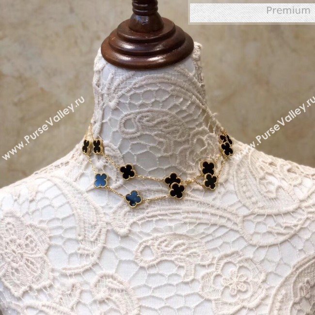 Van Cleef Arpels Clovers Long Necklace Black 29 2020 (MLD-20061129)