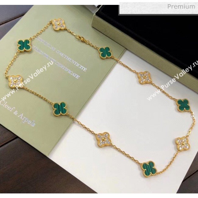 Van Cleef Arpels 10 Clovers Long Necklace Green 31 2020 (MLD-20061131)