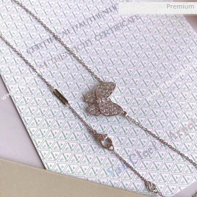 Van Cleef Arpels Crystal Butterfly Necklace and Earrings 16 Silver 2020 (MLD-20061116)