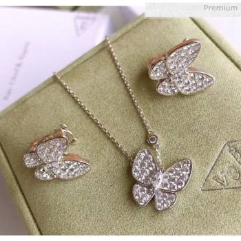 Van Cleef Arpels Crystal Butterfly Necklace and Earrings 16 Silver 2020 (MLD-20061116)