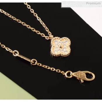 Van Cleef Arpels Crystal Necklace 206125 Pink Gold 2020 (GDS-20061206)