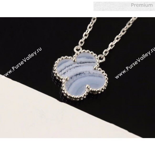 Van Cleef Arpels Clover Necklace 206128 Grey Blue 2020 (GDS-20061208)