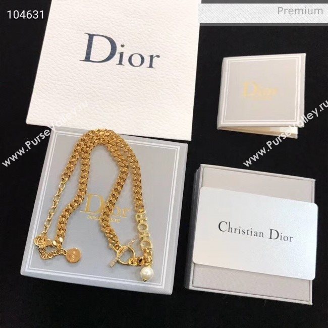 Dior Pearl Chain Necklace 2061236 2020 (ASM-20061236)