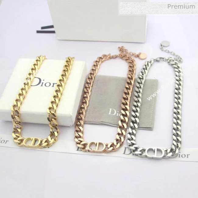 Dior CD Chian Short Necklace 2061232 Gold 2020 (CS-20061232)