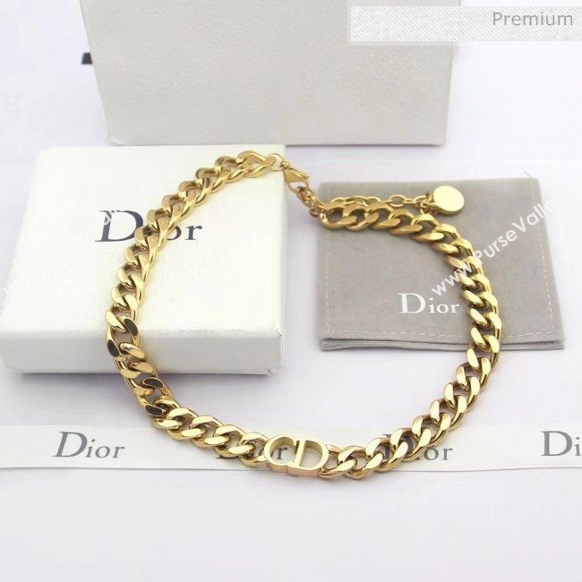 Dior CD Chian Short Necklace 2061232 Gold 2020 (CS-20061232)