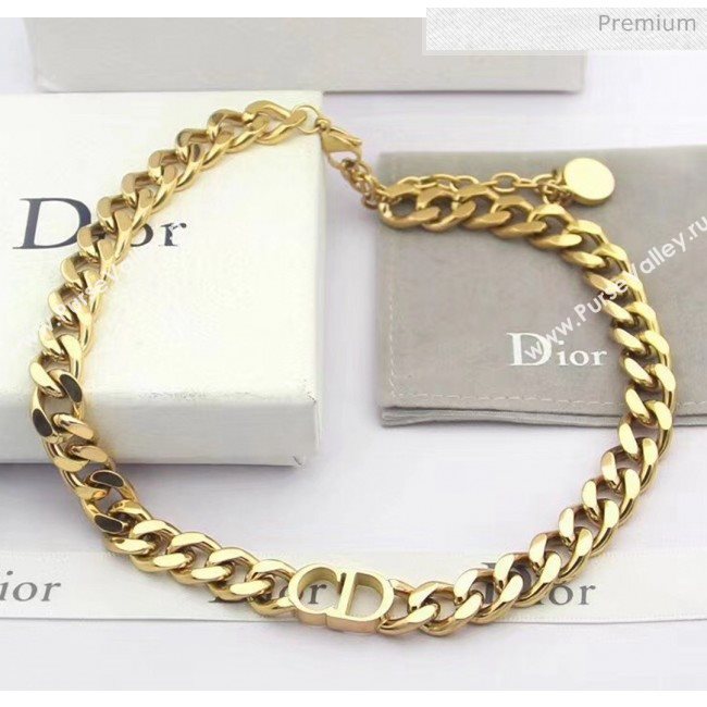 Dior CD Chian Short Necklace 2061232 Gold 2020 (CS-20061232)