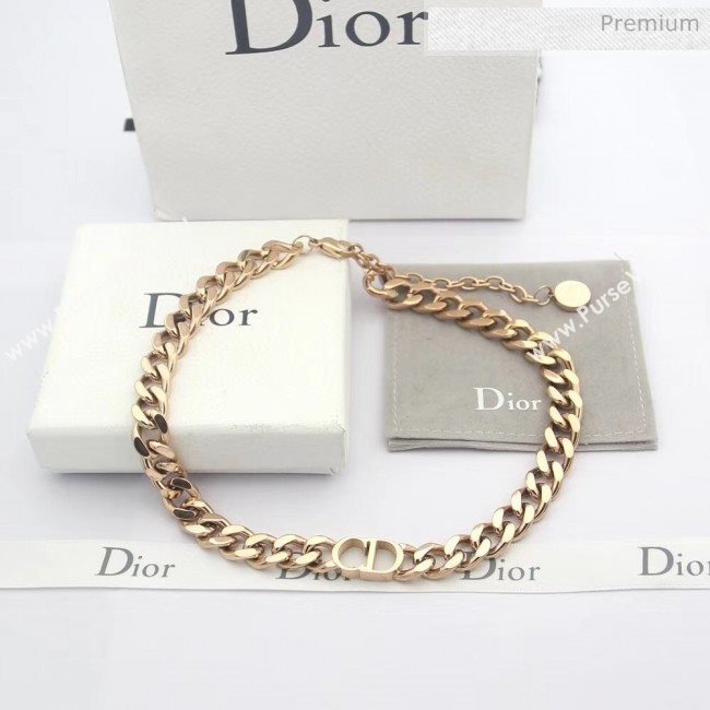 Dior CD Chian Short Necklace 2061233 Pink Gold 2020 (CS-20061233)
