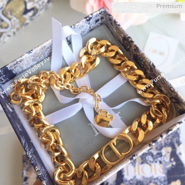 Dior CD Chian Necklace 2061231 Bright Gold 2020 (MLD-20061231)