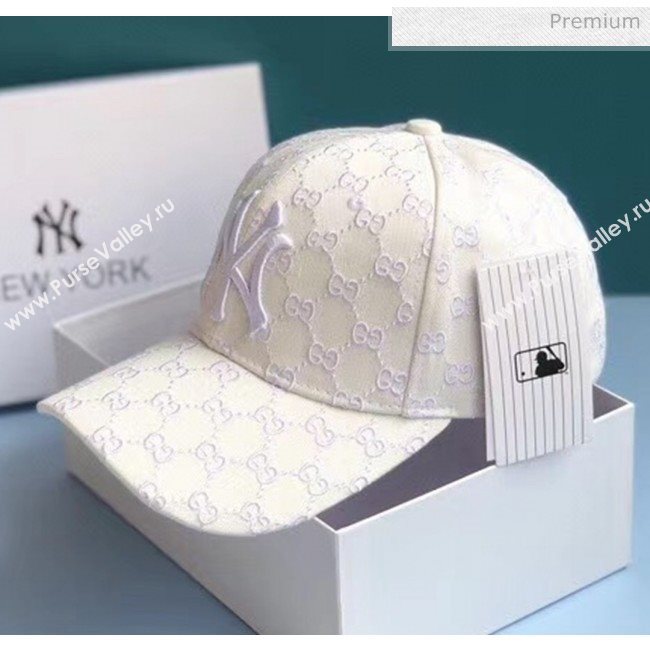 Gucci NY GG Baseball Hat 2061238 White 2020 (A-20061238)