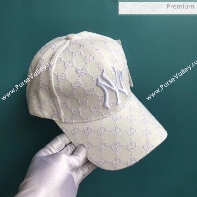 Gucci NY GG Baseball Hat 2061238 White 2020 (A-20061238)