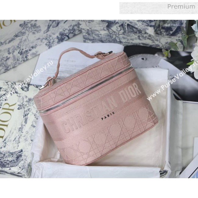 Dior Embroidered Canvas Large Cosmetic Bag Pink 2020 (XXG-20061247)