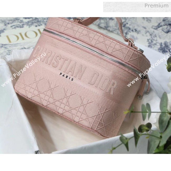 Dior Embroidered Canvas Large Cosmetic Bag Pink 2020 (XXG-20061247)
