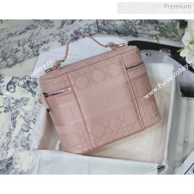 Dior Embroidered Canvas Large Cosmetic Bag Pink 2020 (XXG-20061247)