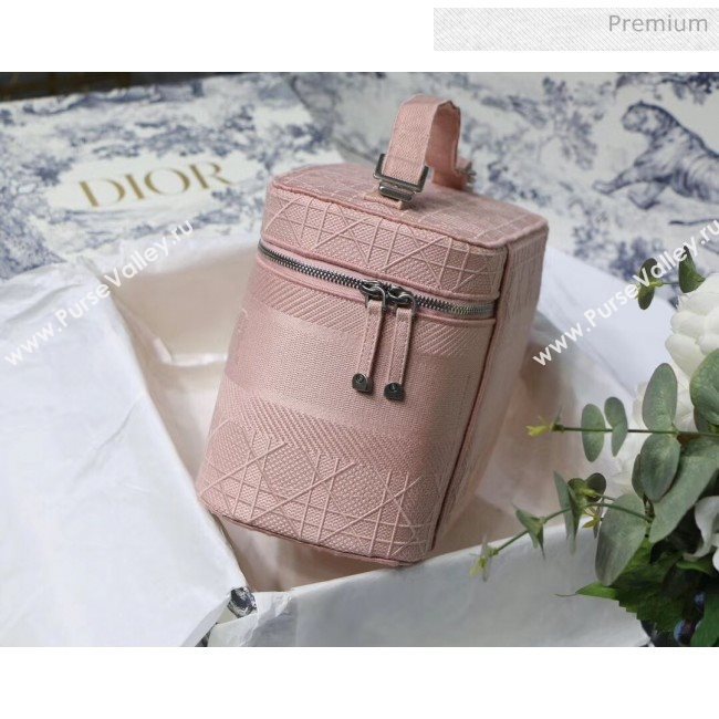 Dior Embroidered Canvas Large Cosmetic Bag Pink 2020 (XXG-20061247)