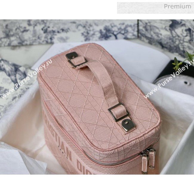 Dior Embroidered Canvas Large Cosmetic Bag Pink 2020 (XXG-20061247)