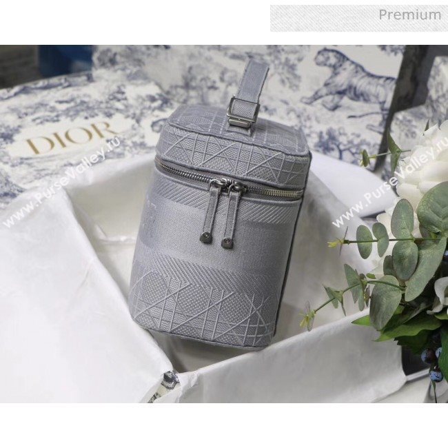 Dior Embroidered Canvas Large Cosmetic Bag Grey 2020 (XXG-20061248)