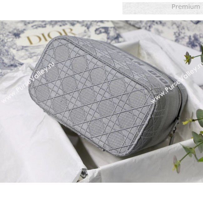 Dior Embroidered Canvas Large Cosmetic Bag Grey 2020 (XXG-20061248)