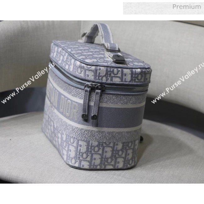 Dior Embroidered Oblique Canvas Large Cosmetic Bag Grey 2020 (XXG-20061249)