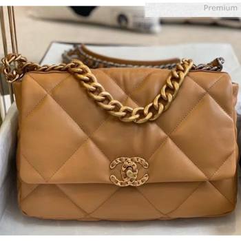 Chanel Lambskin Large Chanel 19 Flap Bag AS1161 Dark Beige 2020 Top Quality (SMJD-20061245)