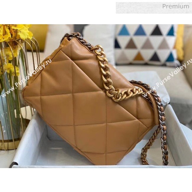 Chanel Lambskin Large Chanel 19 Flap Bag AS1161 Dark Beige 2020 Top Quality (SMJD-20061245)