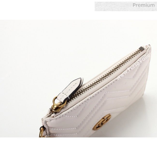 Gucci Strap GG Marmont Chevron Leather Card Case ‎546582 White (MINGH-9062731)