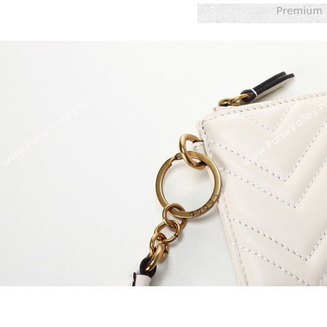 Gucci Strap GG Marmont Chevron Leather Card Case ‎546582 White (MINGH-9062731)