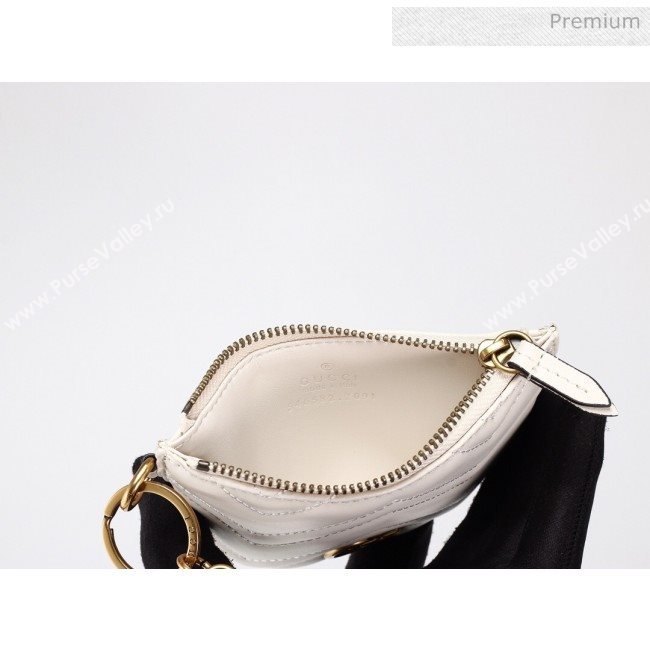 Gucci Strap GG Marmont Chevron Leather Card Case ‎546582 White (MINGH-9062731)