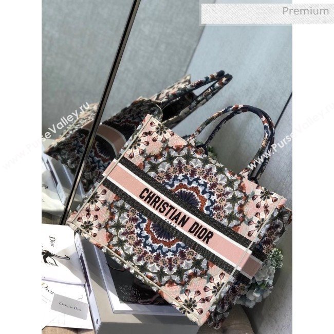 Dior Large Book Tote Bag in Kaleidoscope Embroidered Canvas Pink 2019 (XXG-20031915)