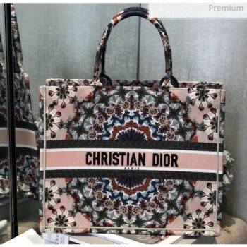 Dior Large Book Tote Bag in Kaleidoscope Embroidered Canvas Pink 2019 (XXG-20031915)