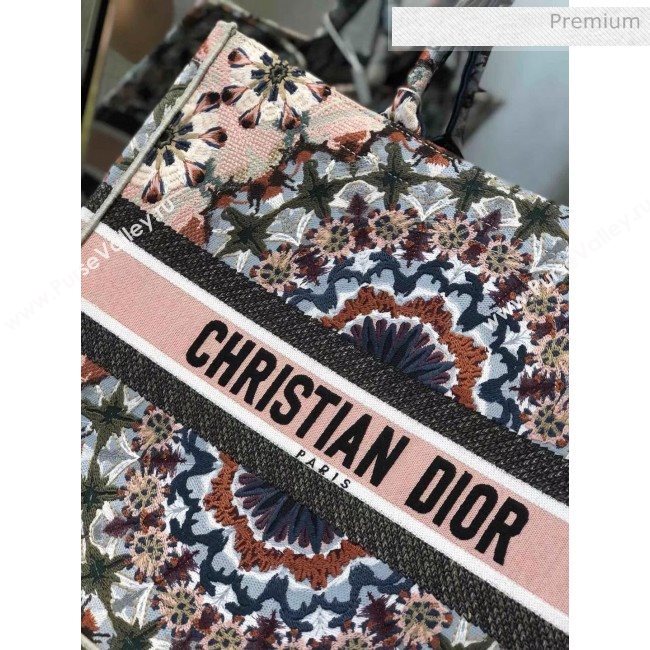 Dior Large Book Tote Bag in Kaleidoscope Embroidered Canvas Pink 2019 (XXG-20031915)