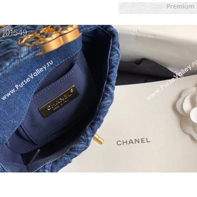 Chanel 19 Quilted Denim Waist/Belt Bag AS1163 Blue 2019 (XING-20061709)