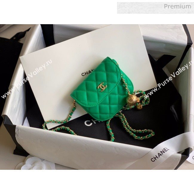 Chanel Quilted Lambskin Mini Flap Waist Bag with Metal Ball AP1461 Green 2020 (KN-20061717)