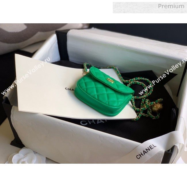 Chanel Quilted Lambskin Mini Flap Waist Bag with Metal Ball AP1461 Green 2020 (KN-20061717)