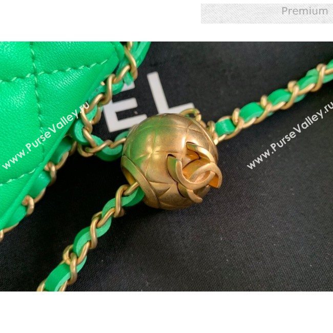 Chanel Quilted Lambskin Mini Flap Waist Bag with Metal Ball AP1461 Green 2020 (KN-20061717)