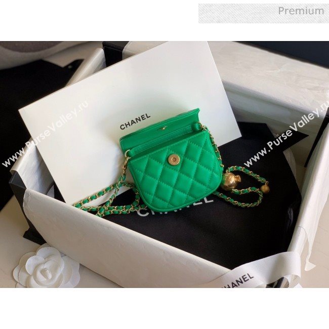 Chanel Quilted Lambskin Mini Flap Waist Bag with Metal Ball AP1461 Green 2020 (KN-20061717)