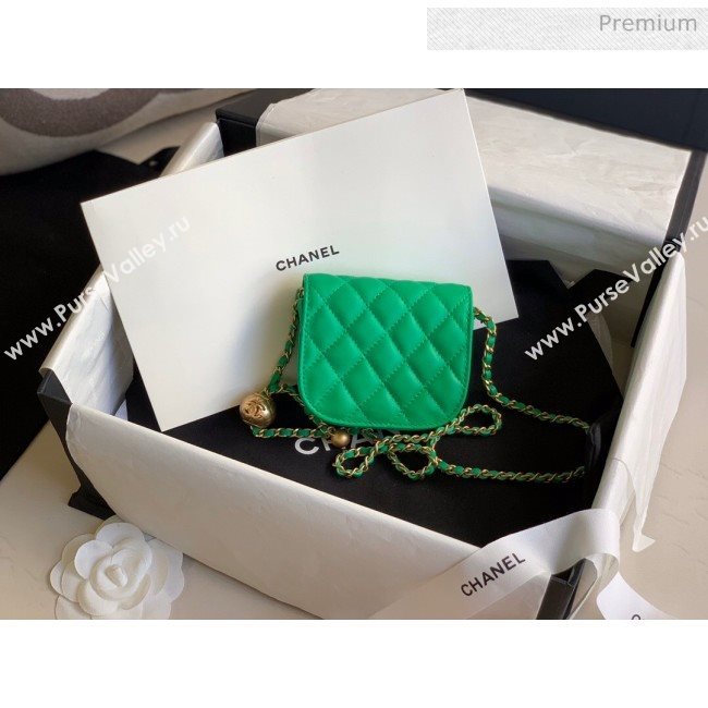 Chanel Quilted Lambskin Mini Flap Waist Bag with Metal Ball AP1461 Green 2020 (KN-20061717)