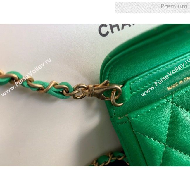 Chanel Quilted Lambskin Mini Flap Waist Bag with Metal Ball AP1461 Green 2020 (KN-20061717)