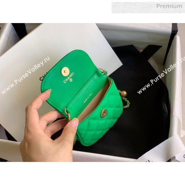 Chanel Quilted Lambskin Mini Flap Waist Bag with Metal Ball AP1461 Green 2020 (KN-20061717)