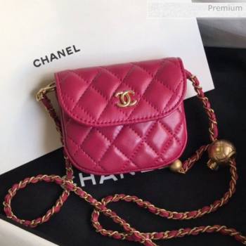 Chanel Quilted Lambskin Mini Flap Waist Bag with Metal Ball AP1461 Burgundy 2020 (KN-20061716)