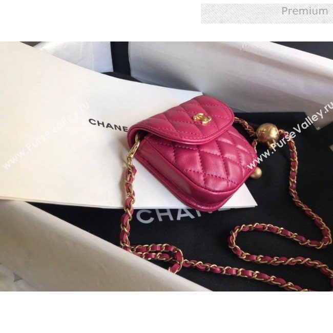 Chanel Quilted Lambskin Mini Flap Waist Bag with Metal Ball AP1461 Burgundy 2020 (KN-20061716)