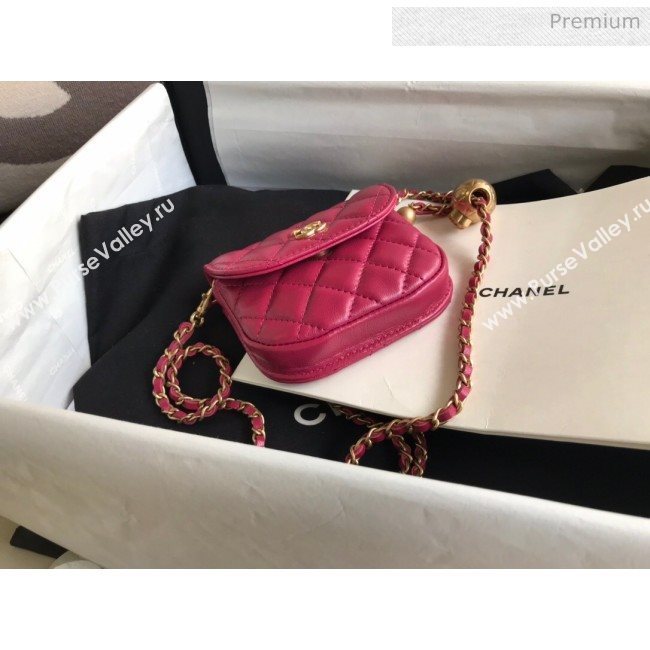 Chanel Quilted Lambskin Mini Flap Waist Bag with Metal Ball AP1461 Burgundy 2020 (KN-20061716)