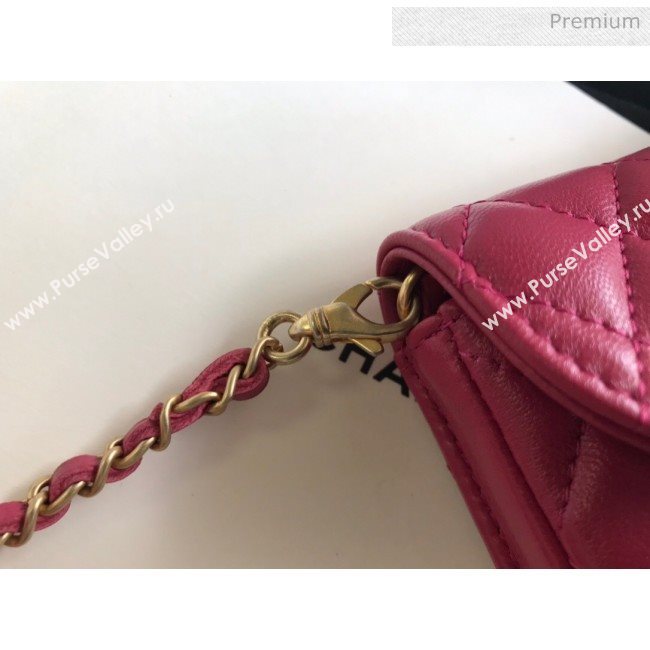 Chanel Quilted Lambskin Mini Flap Waist Bag with Metal Ball AP1461 Burgundy 2020 (KN-20061716)