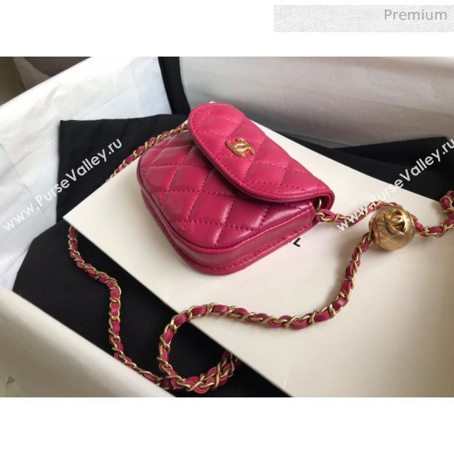 Chanel Quilted Lambskin Mini Flap Waist Bag with Metal Ball AP1461 Burgundy 2020 (KN-20061716)