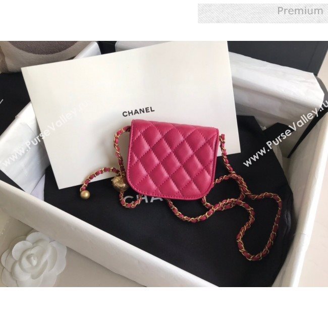 Chanel Quilted Lambskin Mini Flap Waist Bag with Metal Ball AP1461 Burgundy 2020 (KN-20061716)