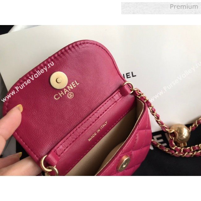 Chanel Quilted Lambskin Mini Flap Waist Bag with Metal Ball AP1461 Burgundy 2020 (KN-20061716)