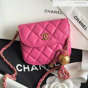 Chanel Quilted Lambskin Mini Flap Waist Bag with Metal Ball AP1461 Pink 2020 (KN-20061713)