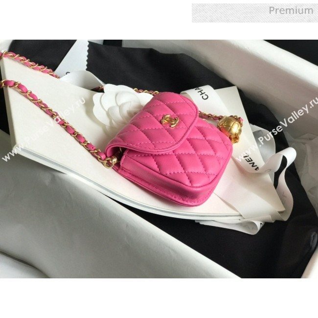 Chanel Quilted Lambskin Mini Flap Waist Bag with Metal Ball AP1461 Pink 2020 (KN-20061713)