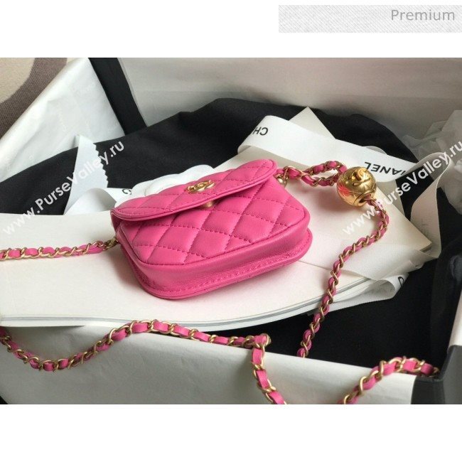 Chanel Quilted Lambskin Mini Flap Waist Bag with Metal Ball AP1461 Pink 2020 (KN-20061713)