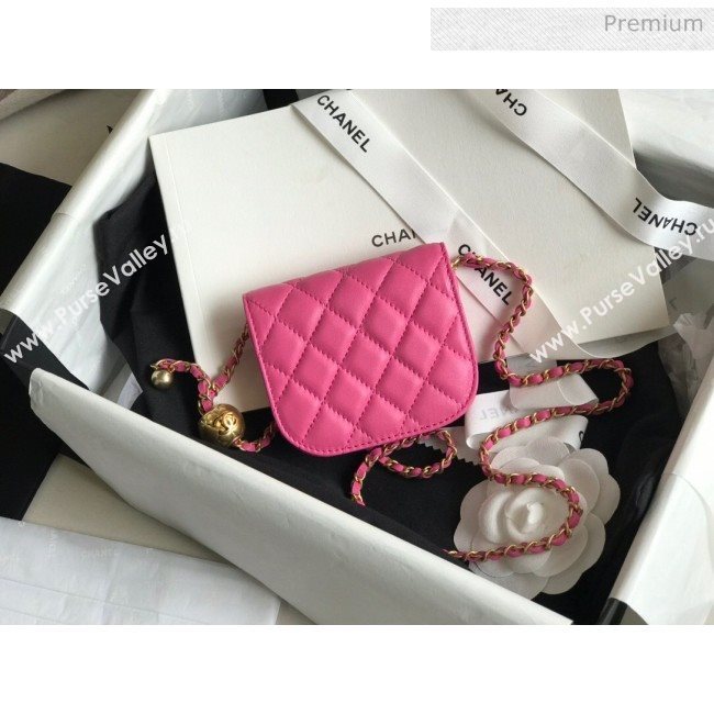 Chanel Quilted Lambskin Mini Flap Waist Bag with Metal Ball AP1461 Pink 2020 (KN-20061713)