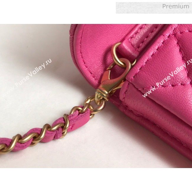 Chanel Quilted Lambskin Mini Flap Waist Bag with Metal Ball AP1461 Pink 2020 (KN-20061713)